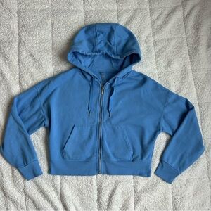 CALVIN KLEIN Performance Light Blue Cropped Hoodie Zip Up